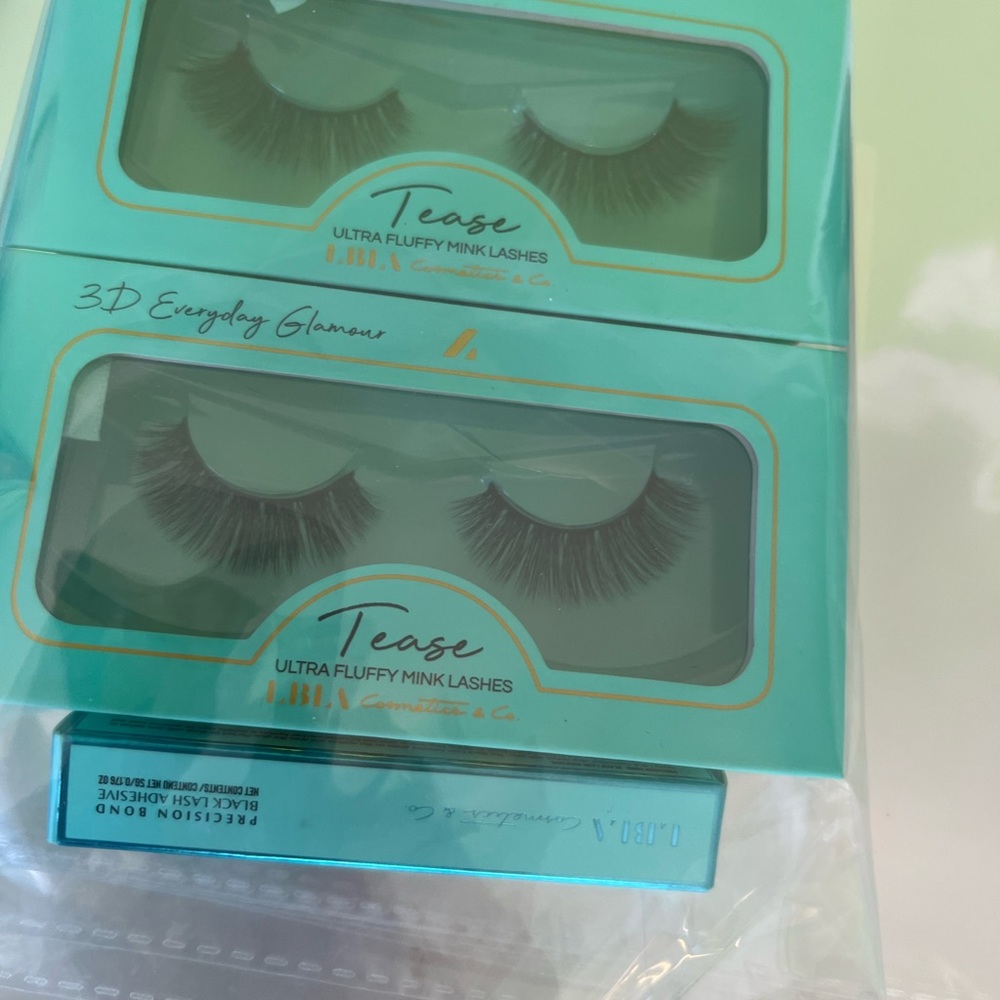 🆕 Lashbox LA Faux mink 3D Tease Lash Strips / 2 new boxes and new LBLA glue